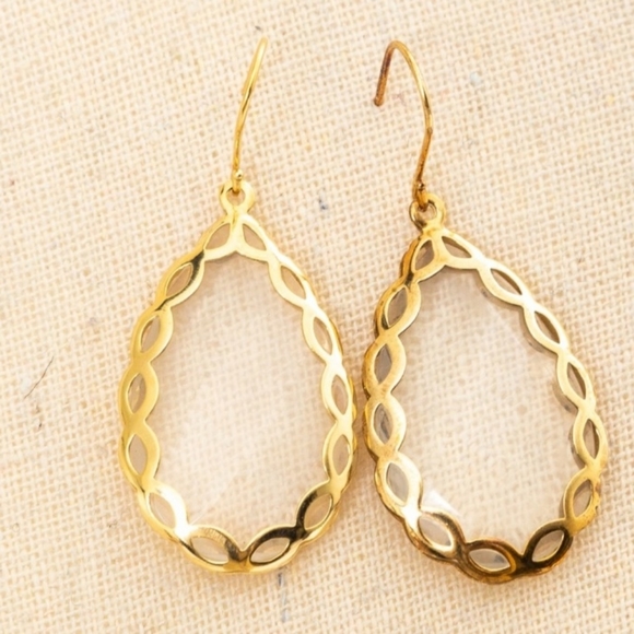 Faceted Clear Quartz Pear Gemstone Earrings - Picture 15 of 16